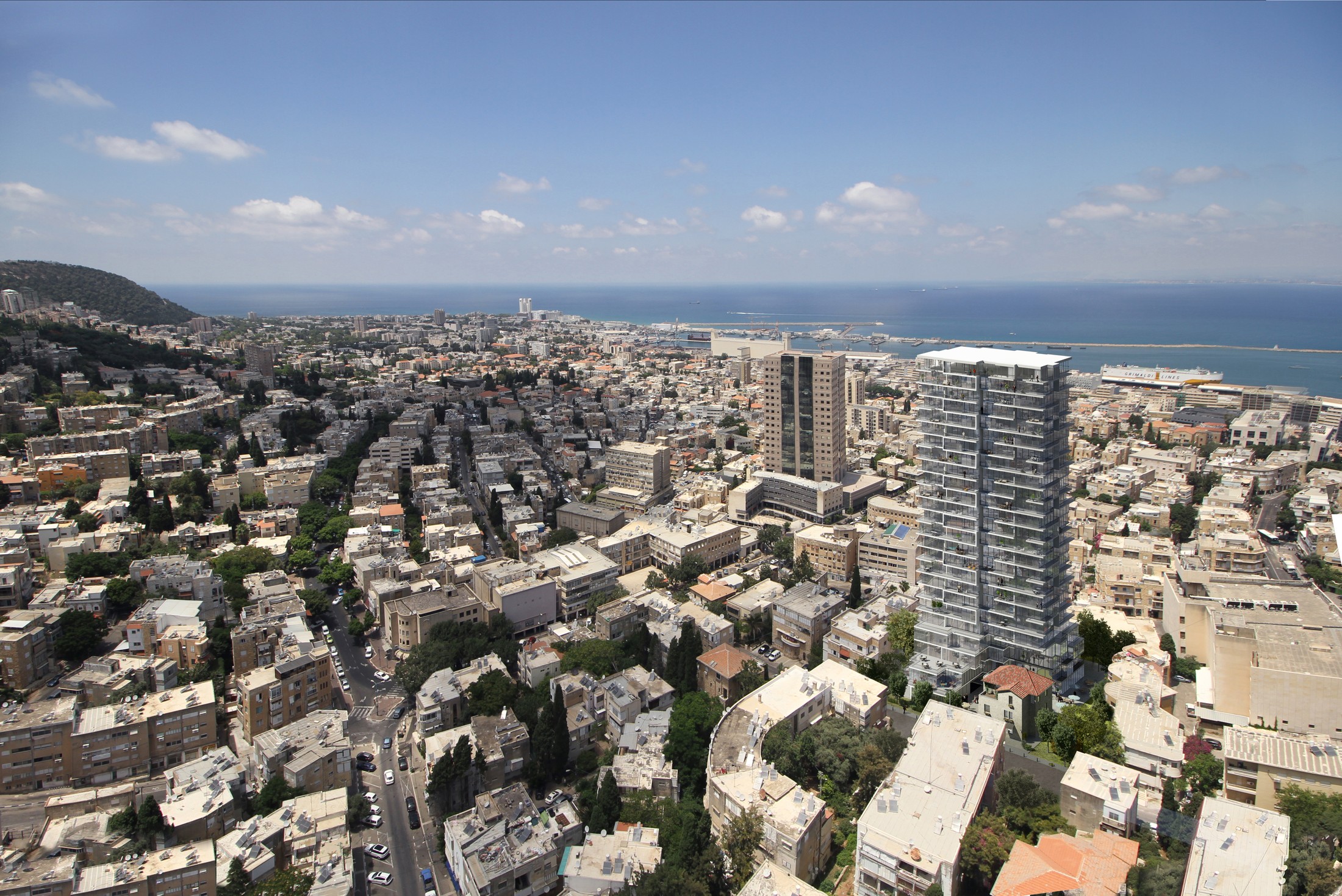 אחד העם, חיפה — מבט אווירי על העיר חיפה